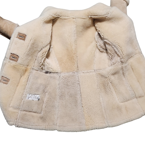 BERT PALEY Womens 100% Pure Wool Sheepakin Shearling Suede Rancher Jaclet Size 8 - Picture 11 of 16
